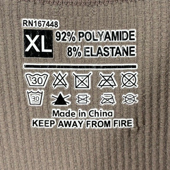 PrettyLittleThing Ribbed Knit Unitard Jumpsuit Taupe XL Square Neck NWOT - Picture 2 of 5